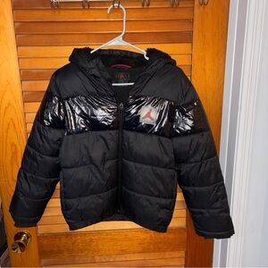 Jordan Kids Black and Silver Puffer Jacket